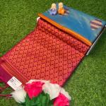 meena work soft silk saree